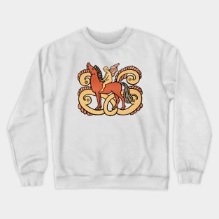 Minoan Mythology Angel on Horse Crewneck Sweatshirt